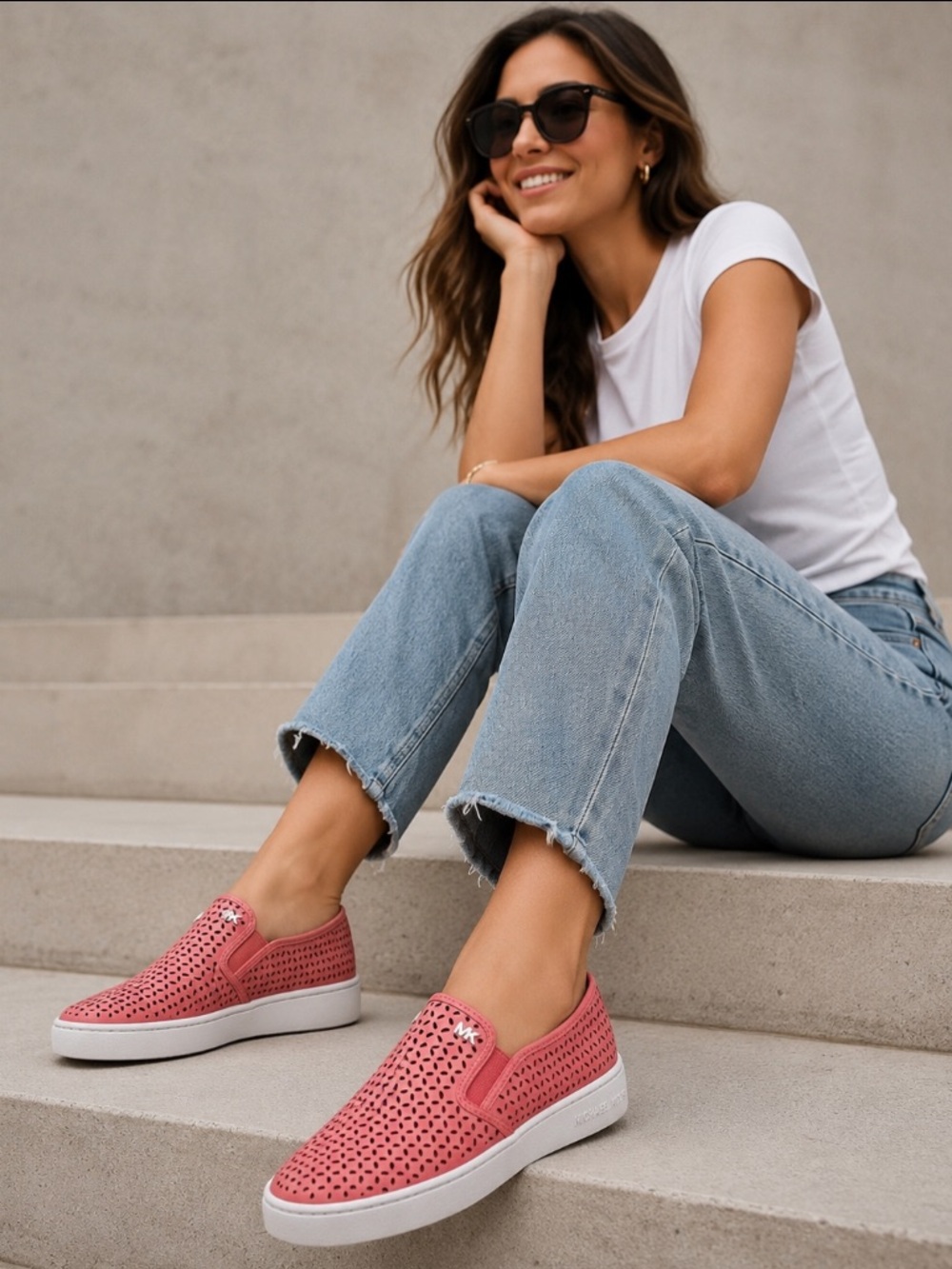 Michael Kors leather Pink Slip-On Sneakers